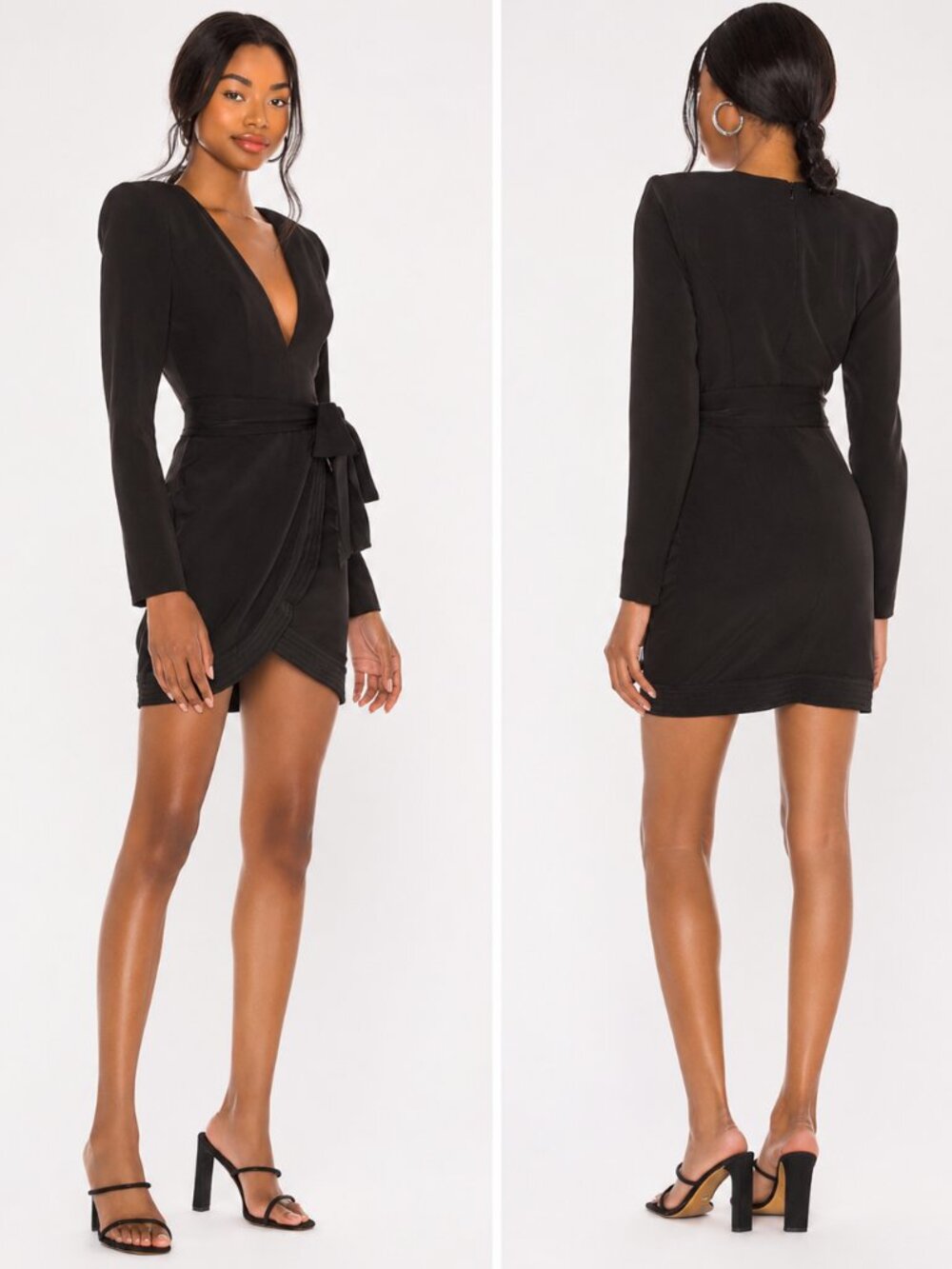 Lovers and Friends Emmy Wrap Dress Black Small NWT